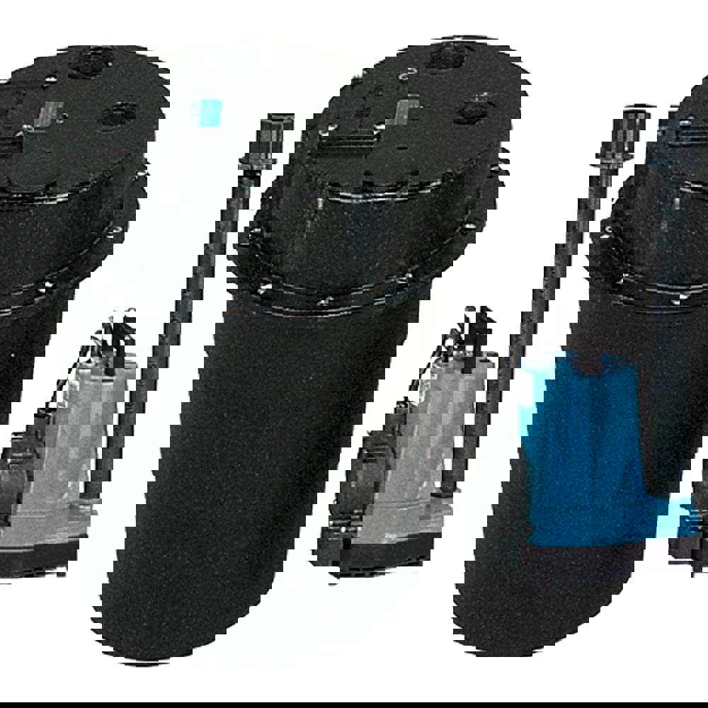 Sump Pump Systems; Type: Sump Pump System; Input Voltage: 115 V; Voltage: 115; Contents: Basin, cover, gaskets and hardware, Piggyback vertical float switch assembly, pump; GPH @ 5 Feet of Head: 15.00; GPH @ 10 Feet of Head: 12.00; Shut Off Feet: 21; Cord